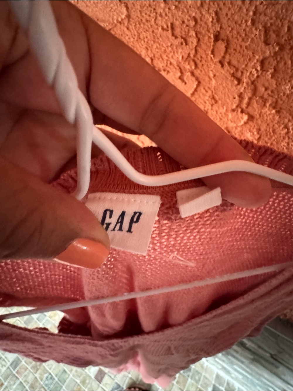 Gap Sleeveless Ribbed Midi Dress in Coral Pink - Picture 6 of 7